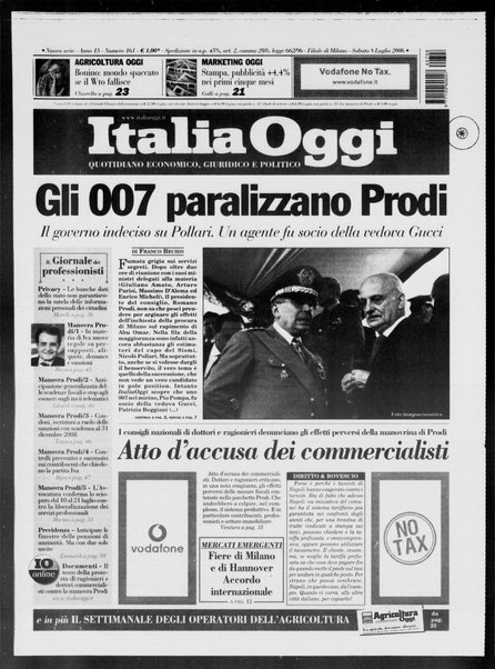 Italia oggi : quotidiano di economia finanza e politica